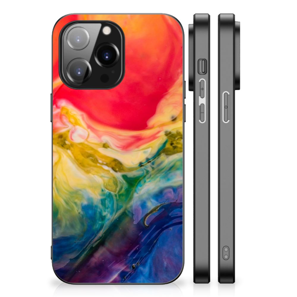 Kleurrijke Telefoonhoesje iPhone 14 Pro Max Watercolor Dark