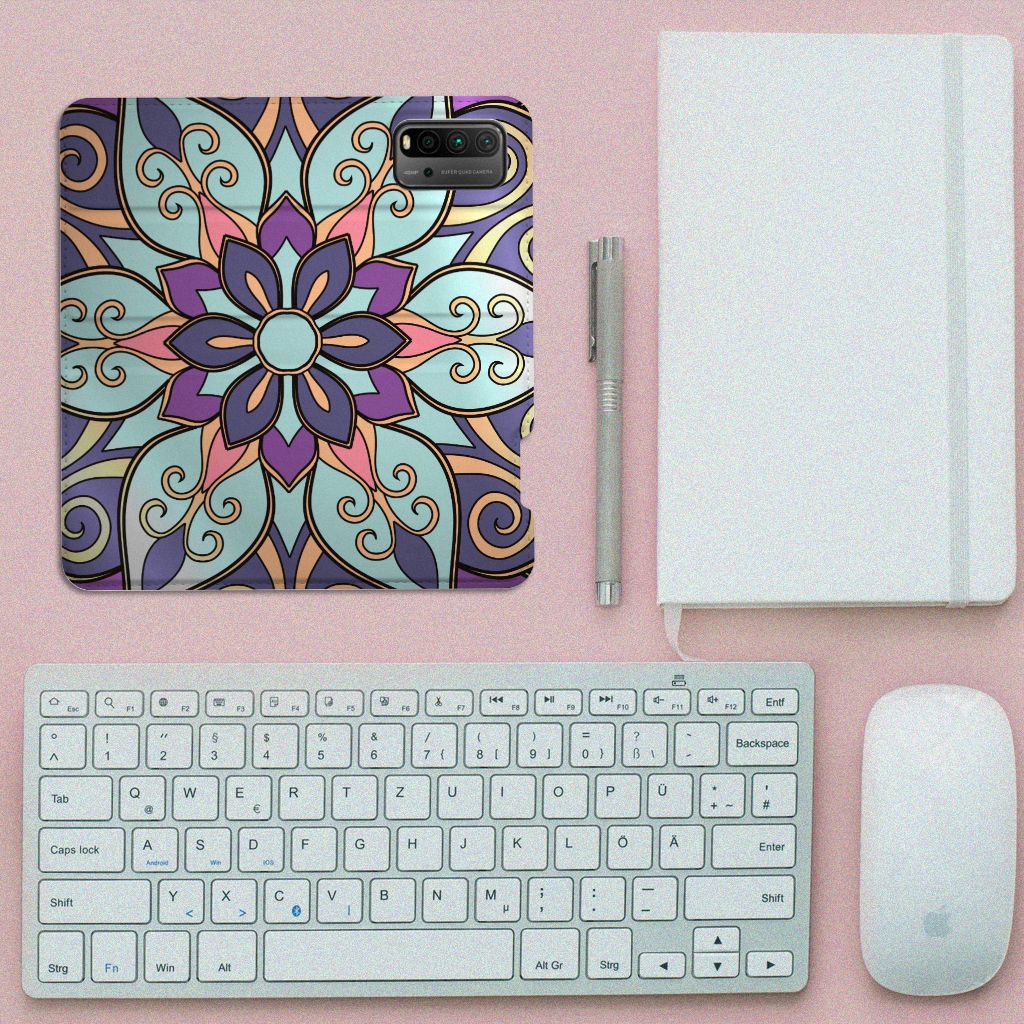 Xiaomi Poco M3 | Redmi 9T Smart Cover Purple Flower - B2C Telecom
