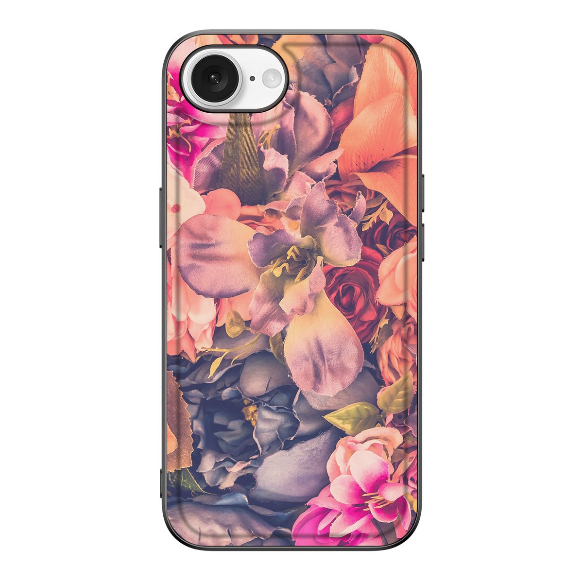 iPhone 16e Bloemen Hoesje Bosje Bloemen met kleurrijke bloemenprint en schokabsorberende TPU bescherming.
