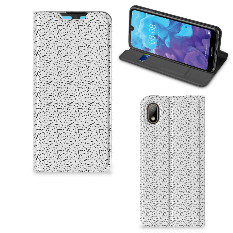 Huawei Y5 (2019) Hoesje met Magneet Stripes Dots - B2C Telecom