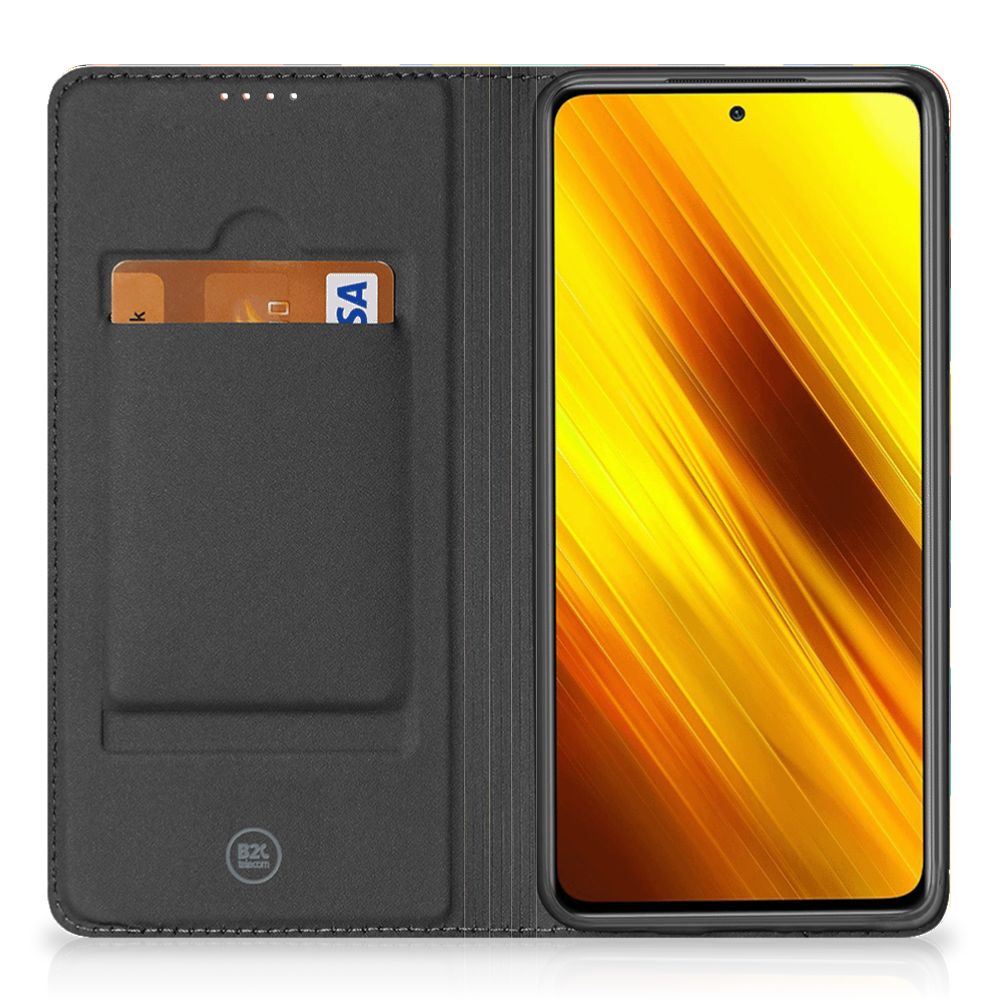 Xiaomi Poco X3 Pro | Poco X3 Hoesje met Magneet Funky Retro - B2C Telecom