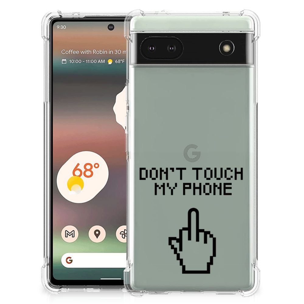 Google Pixel 6A Anti Shock Case Finger Don't Touch My Phone