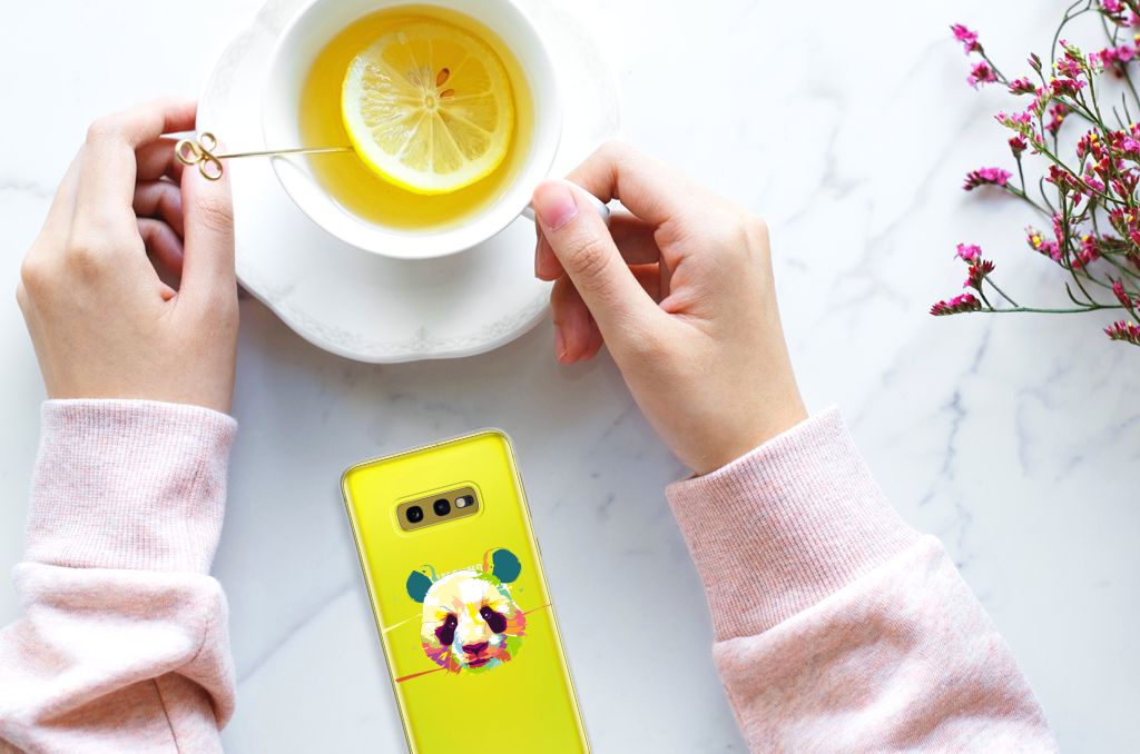 Samsung Galaxy S10e Telefoonhoesje met Naam Panda Color
