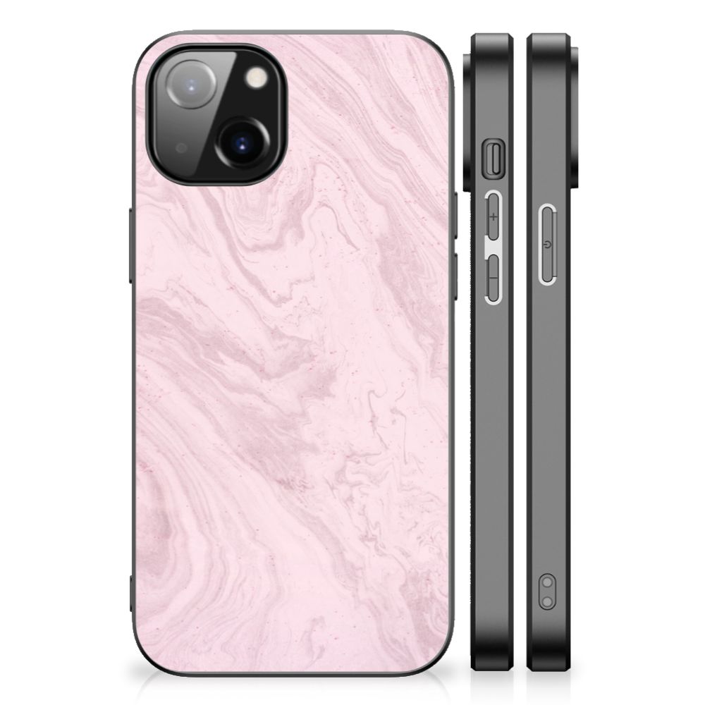 Apple iPhone 13 | iPhone 14 Marmeren Print Telefoonhoesje Marble Pink - Origineel Cadeau Vriendin