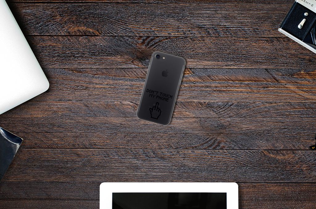 iPhone SE 2022 | SE 2020 | 8 | 7 Silicone-hoesje Finger Don't Touch My Phone