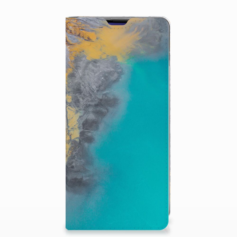 Samsung Galaxy S10 Plus Standcase Marble Blue Gold