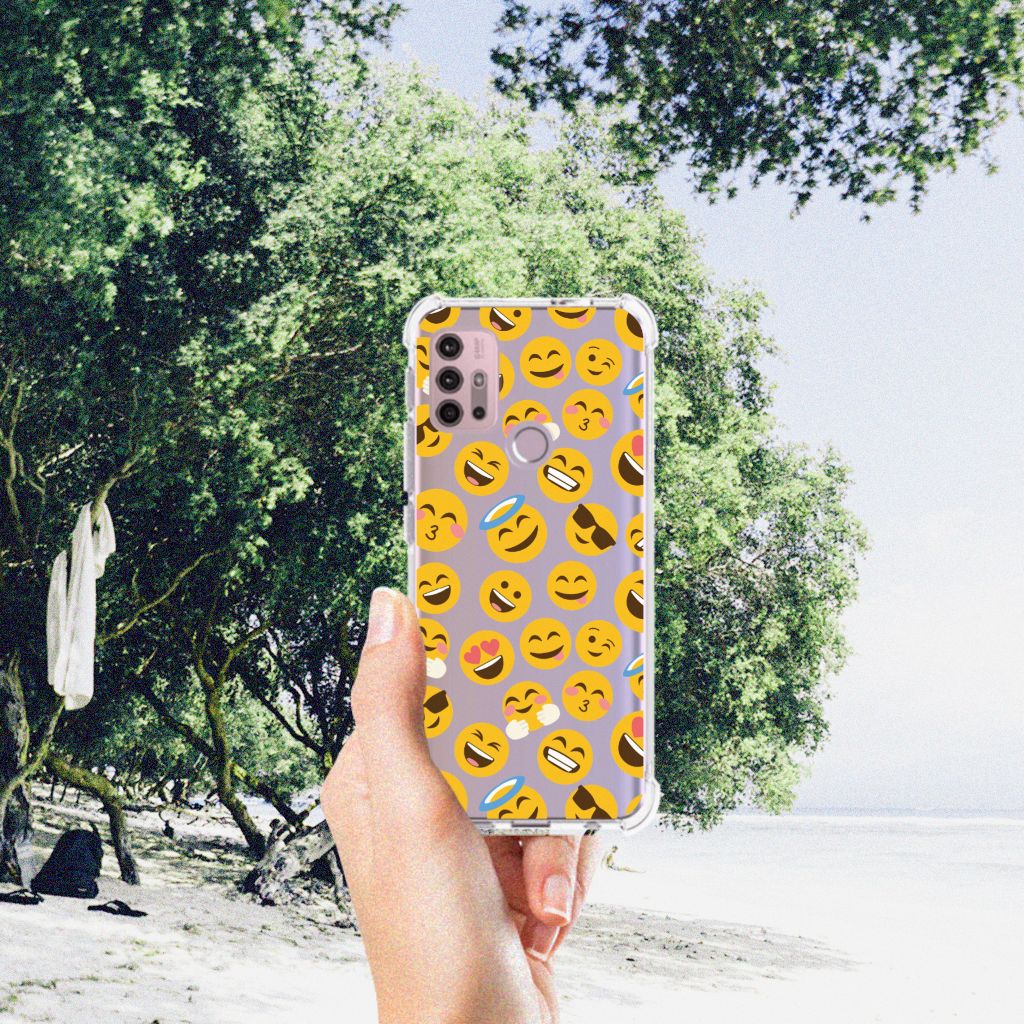 Motorola Moto G30 | G20 | G10 Doorzichtige Silicone Hoesje Emoji B2C Telecom