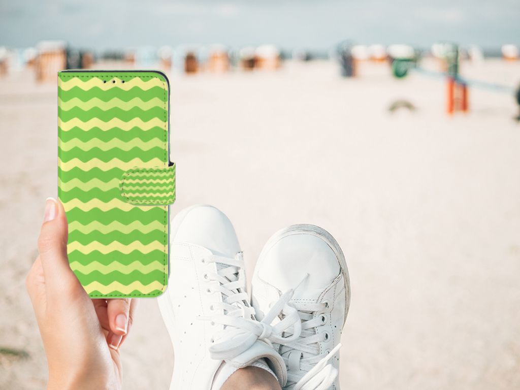 Samsung Galaxy M10 Telefoon Hoesje Waves Green