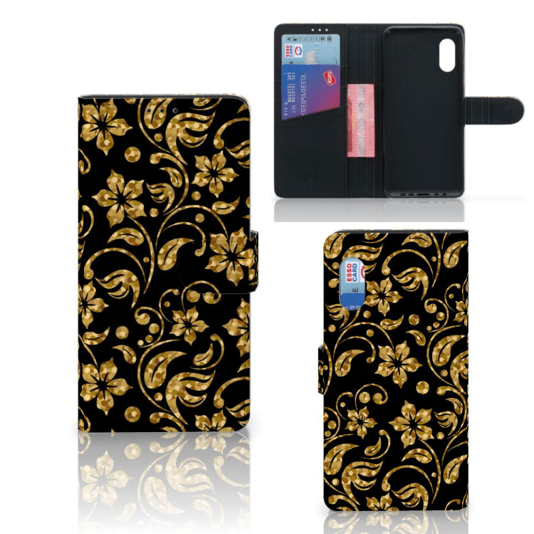 Samsung Xcover Pro Hoesje Gouden Bloemen