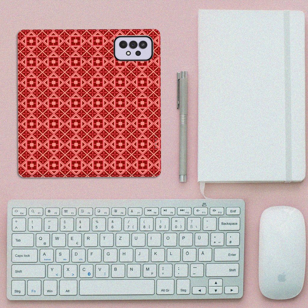 Samsung Galaxy A33 5G Hoesje met Magneet Batik Rood - B2C Telecom