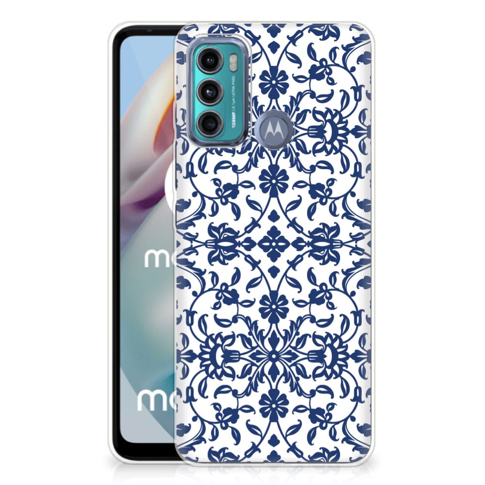 Motorola Moto G60 TPU Case Flower Blue