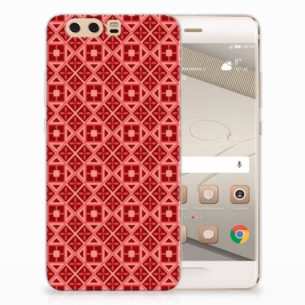 Huawei P10 Plus TPU bumper Batik Rood