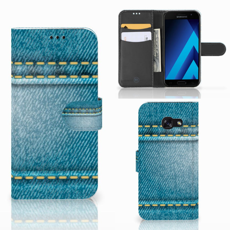 Samsung Galaxy A5 2017 Wallet Case met Pasjes Jeans