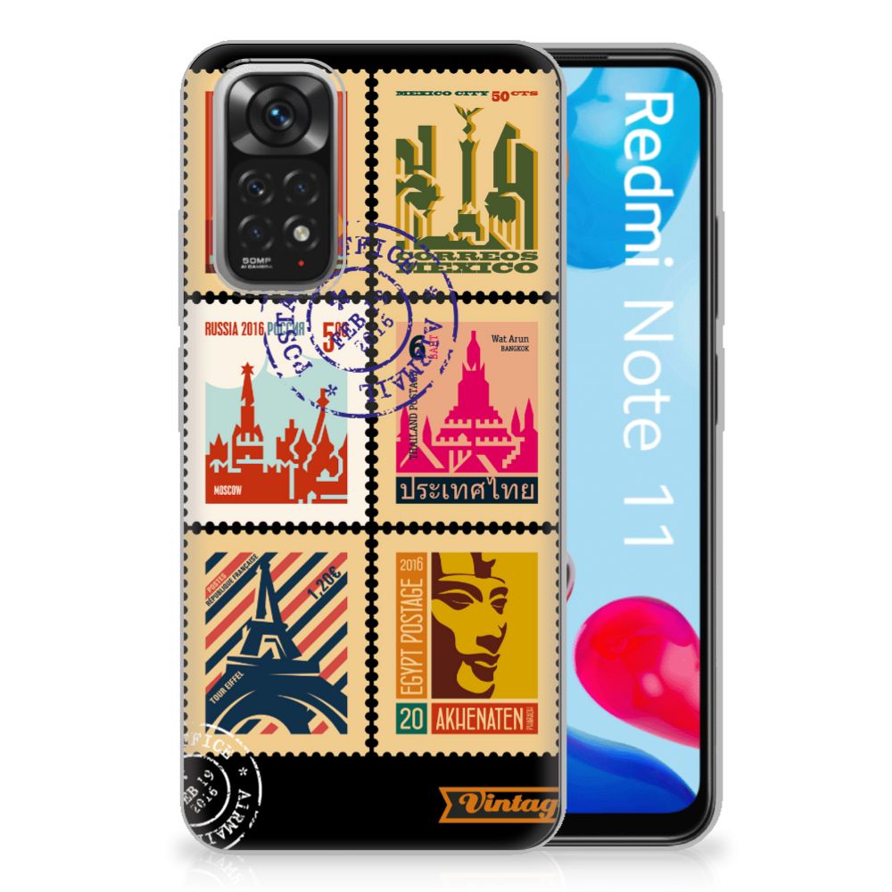 Xiaomi Redmi 10 | Redmi Note 11 4G Siliconen Back Cover Postzegels