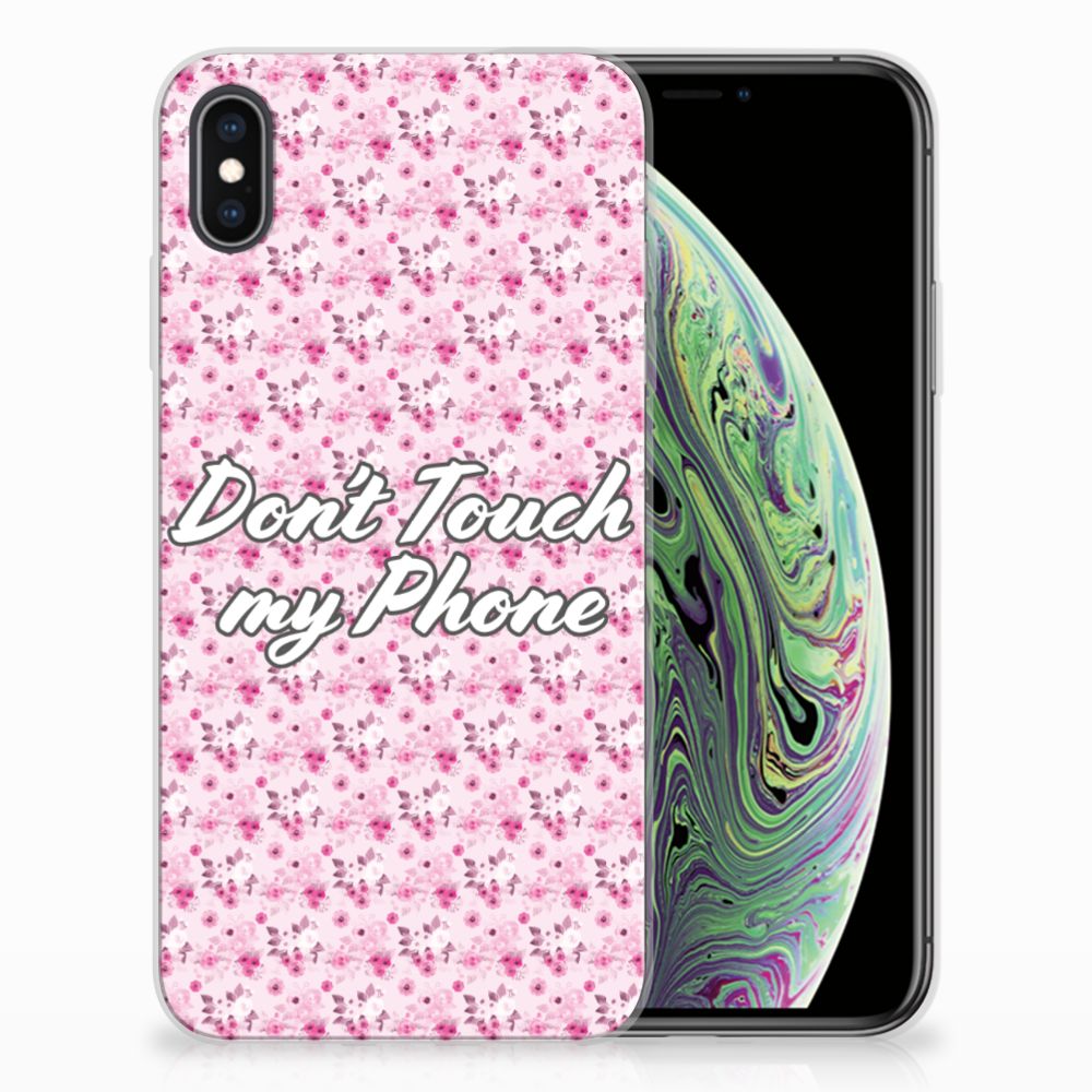 Apple iPhone Xs Max Silicone-hoesje Flowers Pink DTMP
