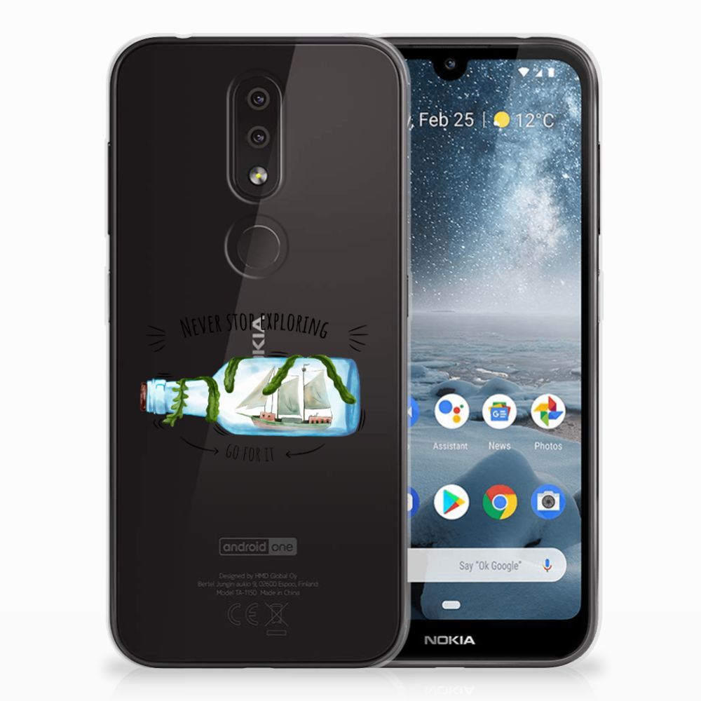 Nokia 4.2 Telefoonhoesje met Naam Boho Bottle