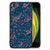 iPhone SE 2022 | SE 2020 | 7/8 Bloemen Hoesje Palm Leaves, design met palmbladeren in roze op donkerblauwe achtergrond.