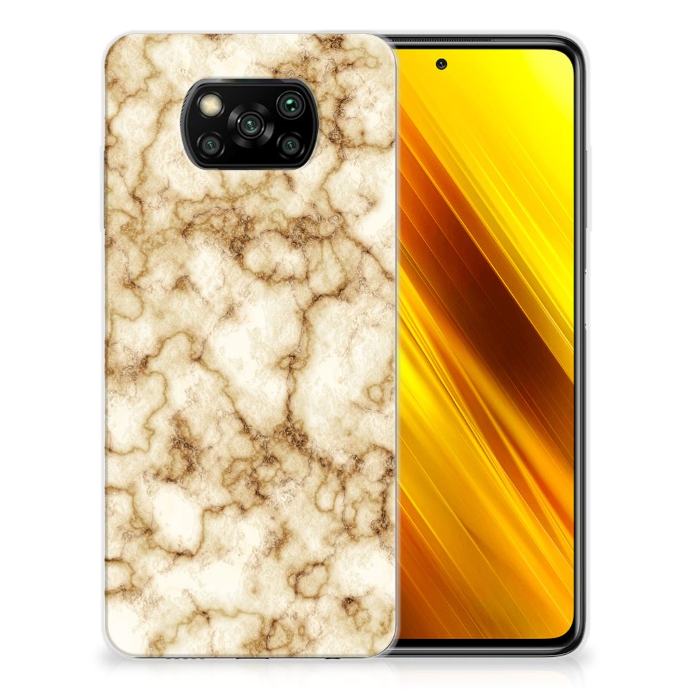 Xiaomi Poco X3 | Poco X3 Pro TPU Siliconen Hoesje Marmer Goud B2C Telecom