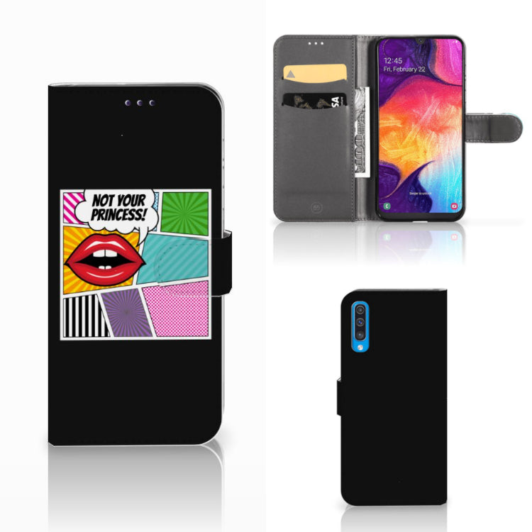 Samsung Galaxy A50 Wallet Case met Pasjes Popart Princess