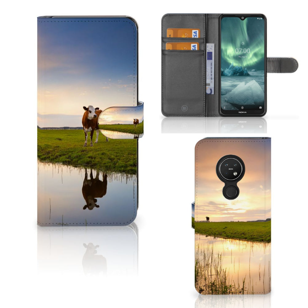 Nokia 7.2 | Nokia 6.2 Telefoonhoesje met Pasjes Koe