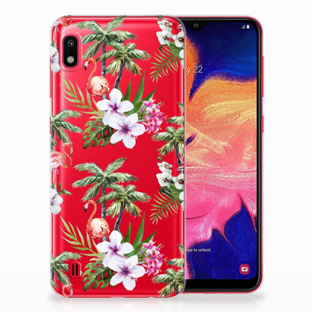 Samsung Galaxy A10 TPU Hoesje Flamingo Palms
