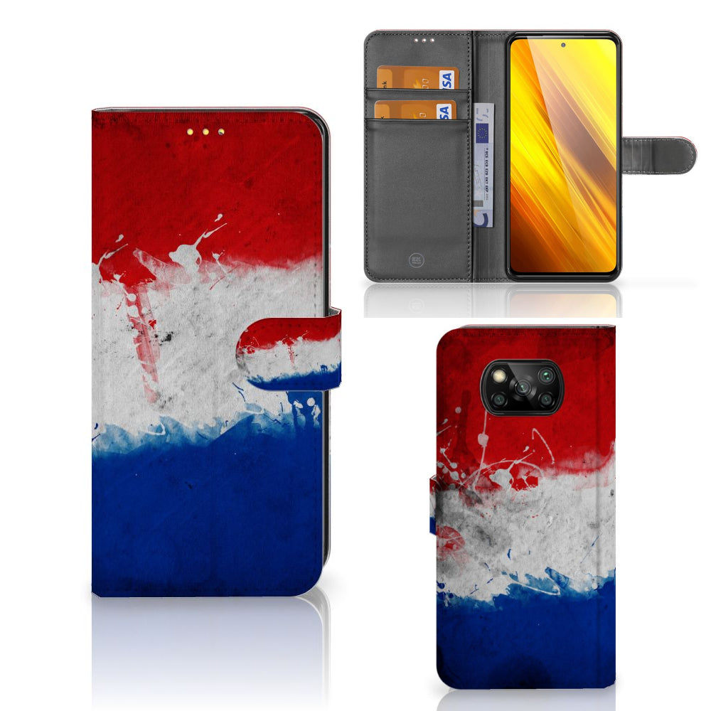 Xiaomi Poco X3 | Poco X3 Pro Bookstyle Case Nederland met artistiek ontwerp van de Nederlandse vlag.