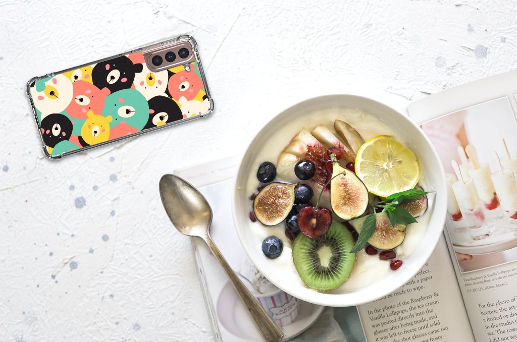 Samsung Galaxy S21 Plus Stevig Bumper Hoesje Bears B2C Telecom