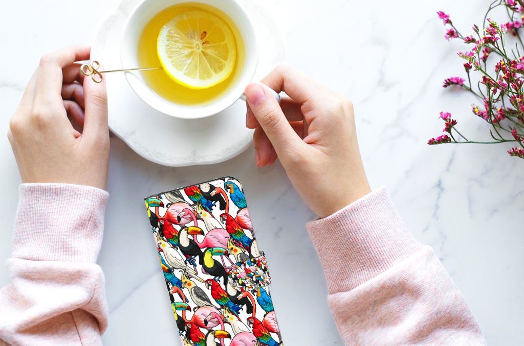 Motorola Moto E13 4G Telefoonhoesje met Pasjes Birds