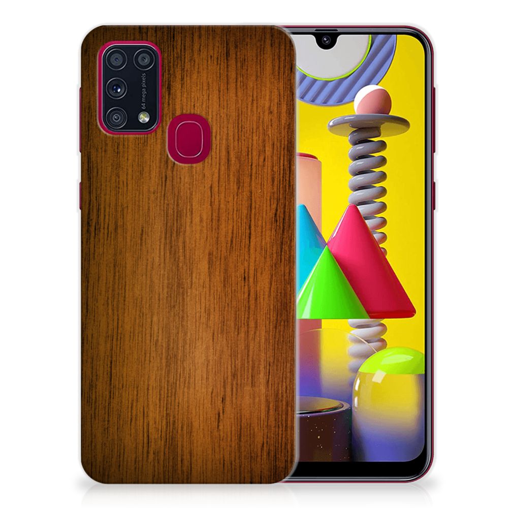 Samsung Galaxy M31 Bumper Hoesje Donker Hout B2C Telecom