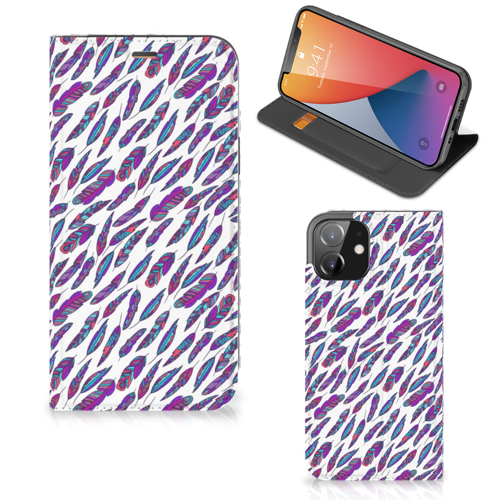 iPhone 12 | iPhone 12 Pro Hoesje met Magneet Feathers Color - B2C Telecom