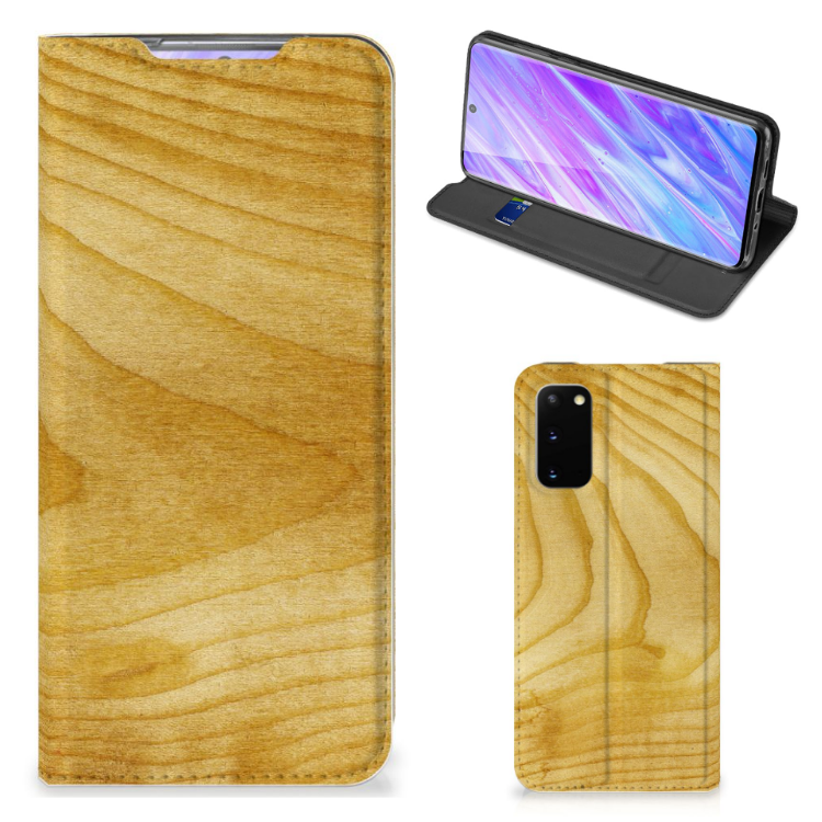 Samsung Galaxy S20 Book Wallet Case Licht Hout - B2C Telecom