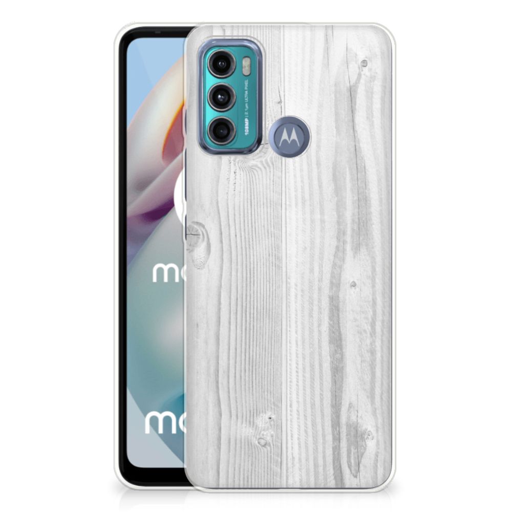 Motorola Moto G60 Bumper Hoesje White Wood