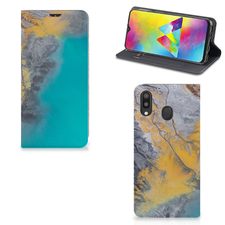 Samsung Galaxy M20 Standcase Marble Blue Gold