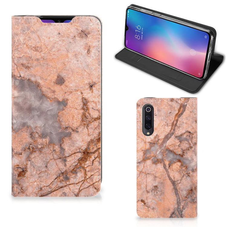 Xiaomi Mi 9 Standcase Marmer Oranje