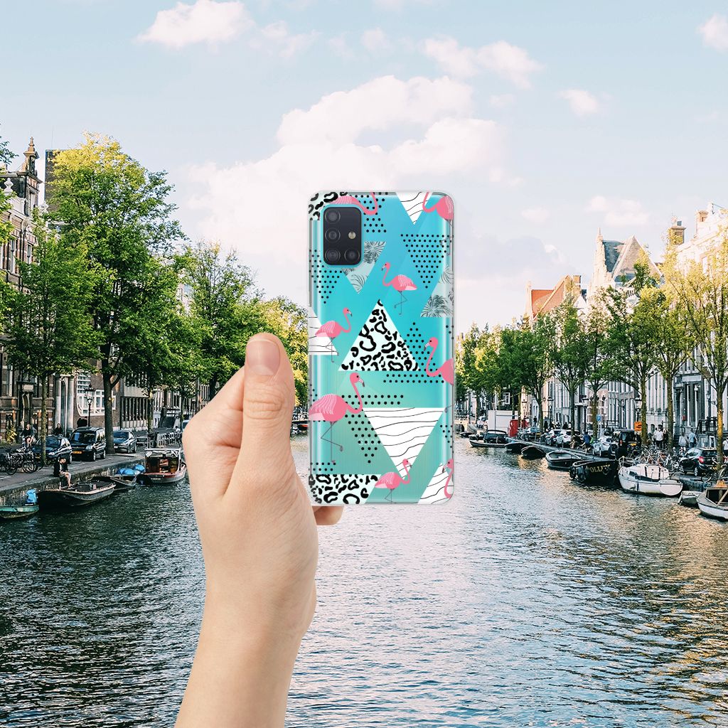 Samsung Galaxy A51 TPU Hoesje Flamingo Triangle B2C Telecom