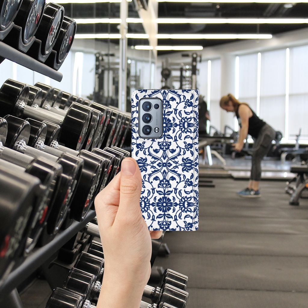 OPPO Reno 6 Pro Plus 5G Smart Cover Flower Blue - B2C Telecom