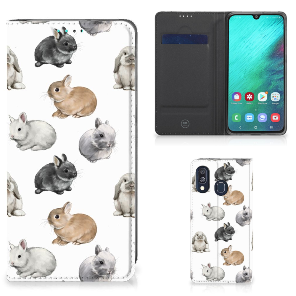 Telefoonhoesje met Pasjes voor Apple iPhone 11 Konijntjes, schattige konijnenprints design đ.