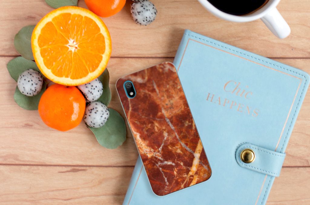 Huawei Y5 (2019) TPU Siliconen Hoesje Marmer Bruin