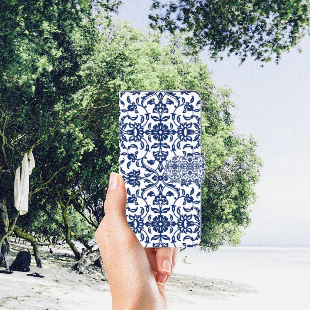 Sony Xperia XZ1 Hoesje Flower Blue