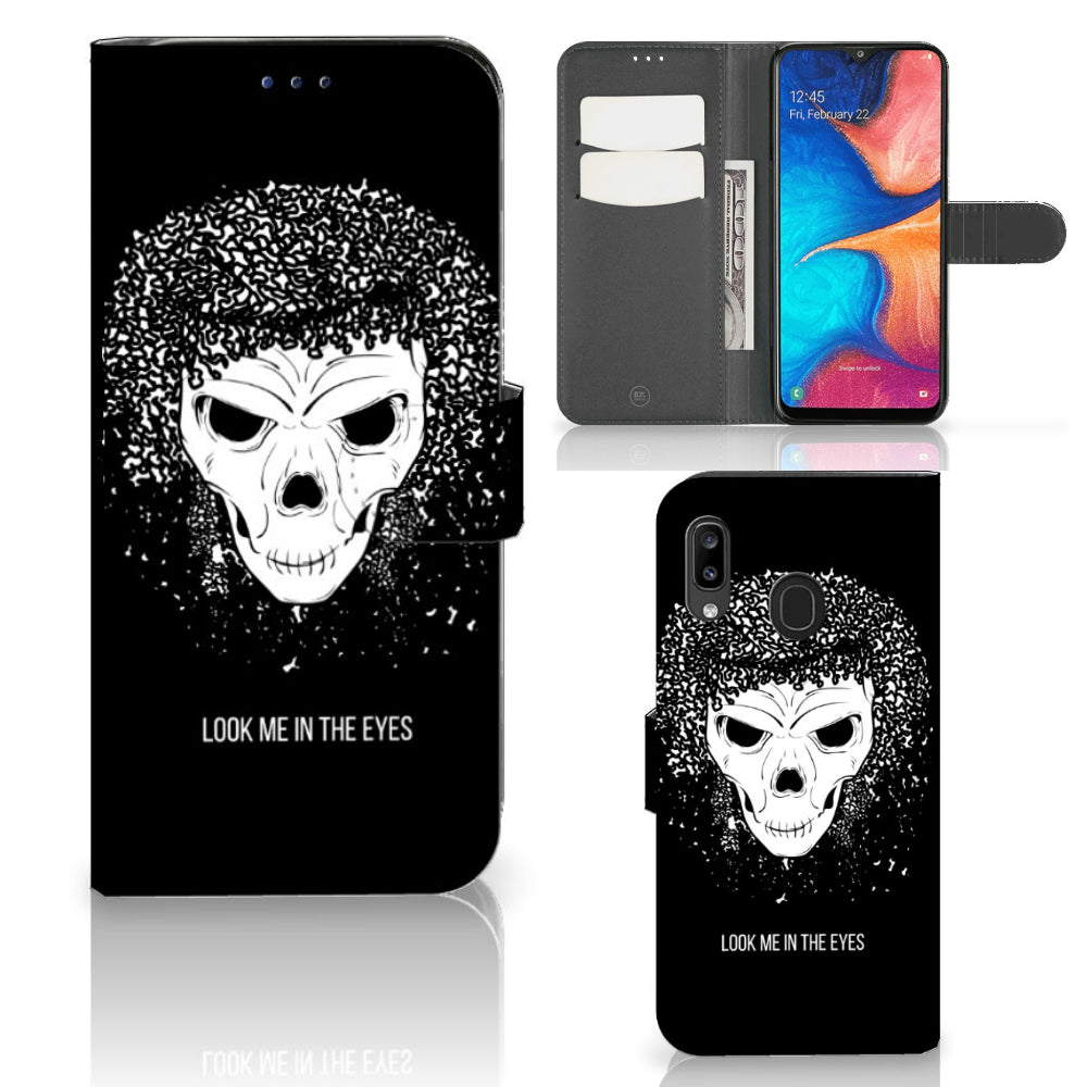 Telefoonhoesje met Naam Samsung Galaxy A30 Skull Hair