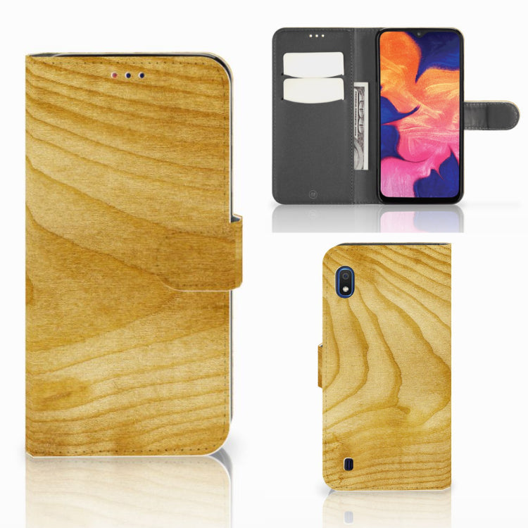 Samsung Galaxy A10 Book Style Case Licht Hout