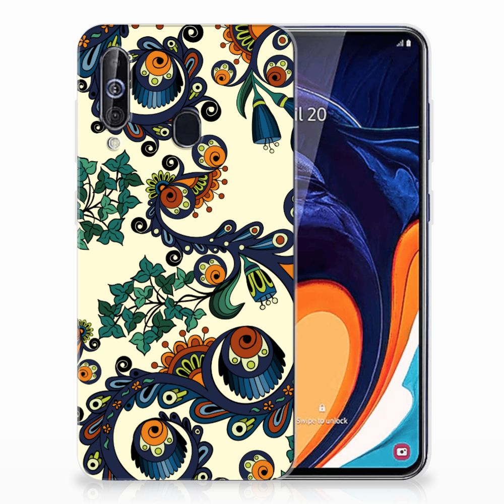 Siliconen Hoesje Samsung Galaxy A60 Barok Flower