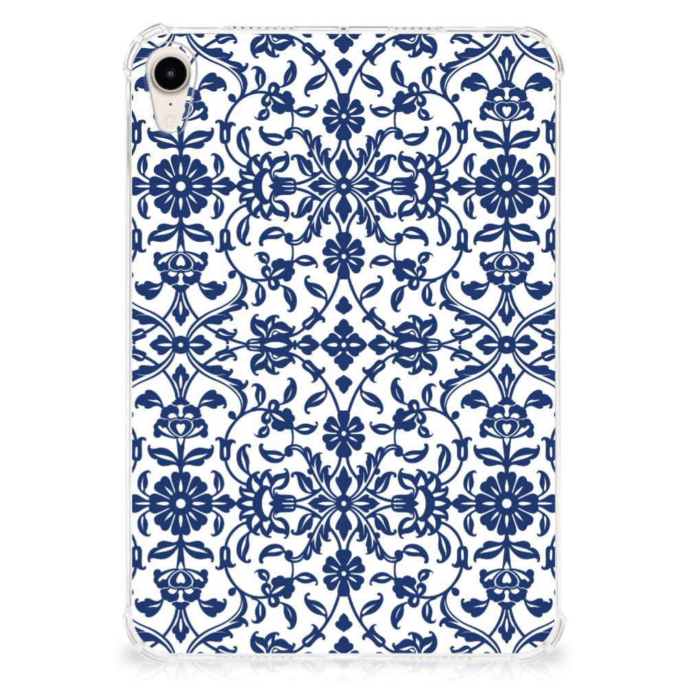 Apple iPad mini 6 (2021) Siliconen Hoesje Flower Blue