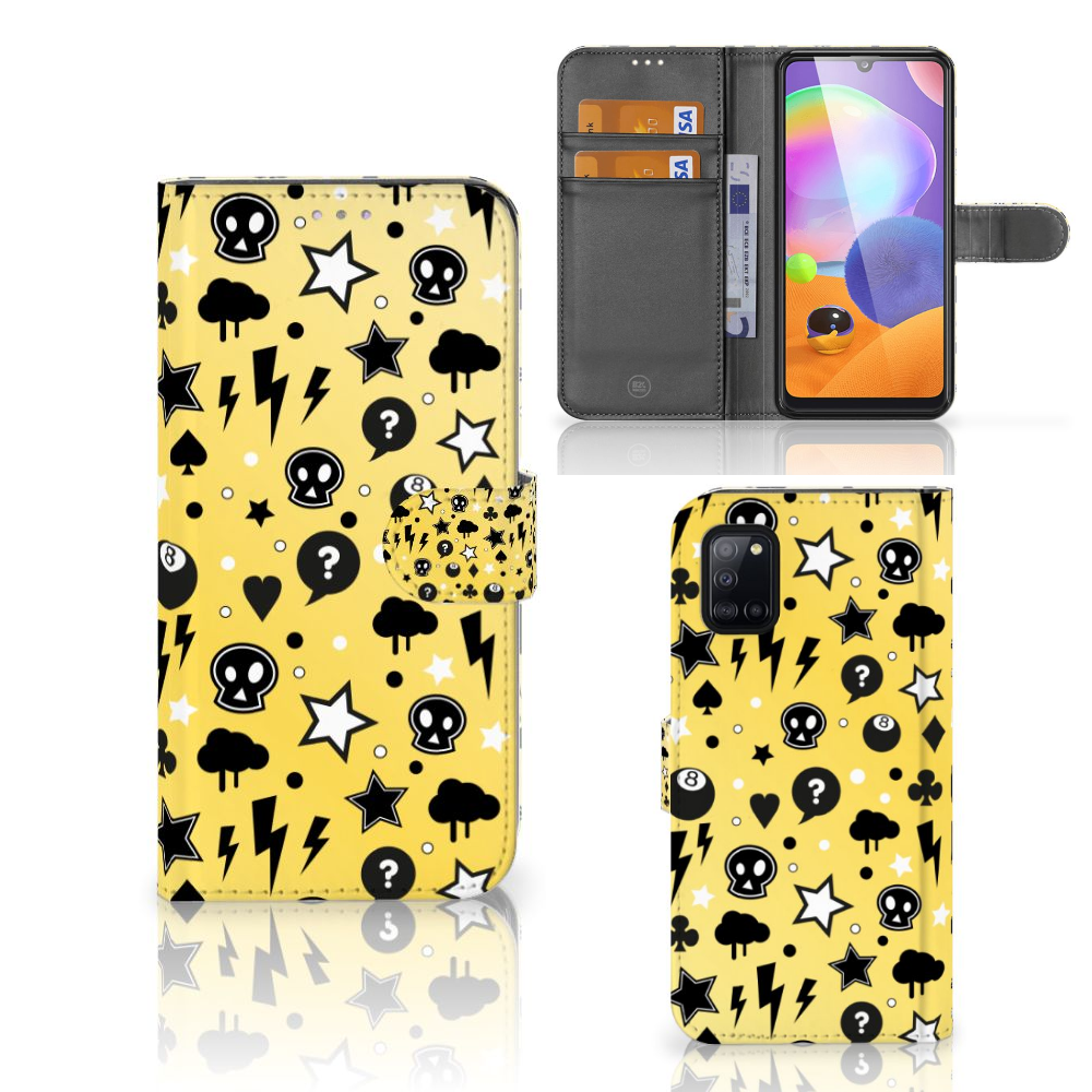 Telefoonhoesje met Naam Samsung Galaxy A31 Punk Geel