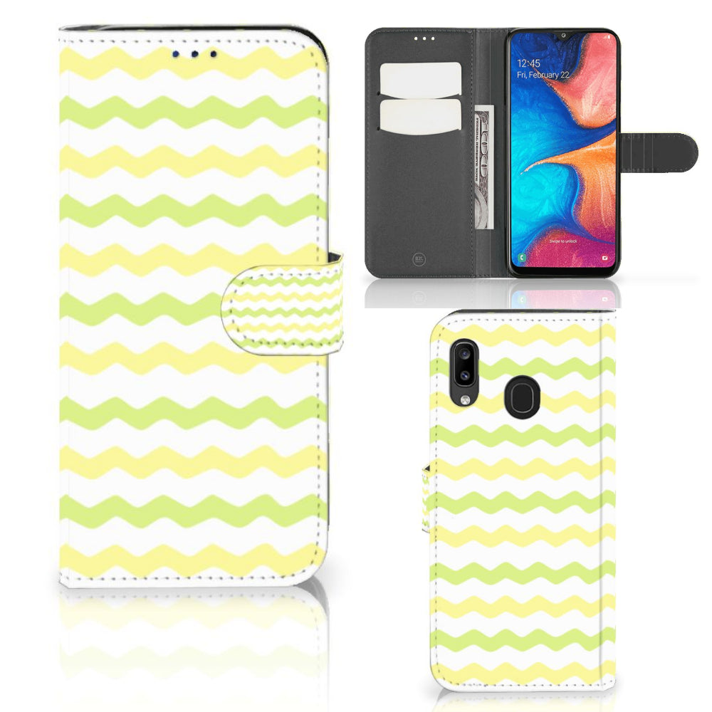 Samsung Galaxy A30 Telefoon Hoesje Waves Yellow