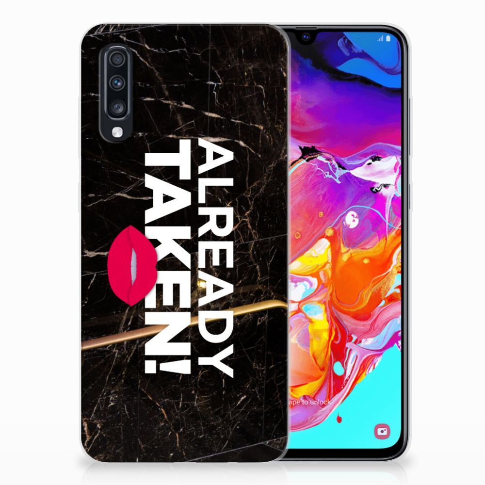 Samsung Galaxy A70 Siliconen hoesje met naam Already Taken Black