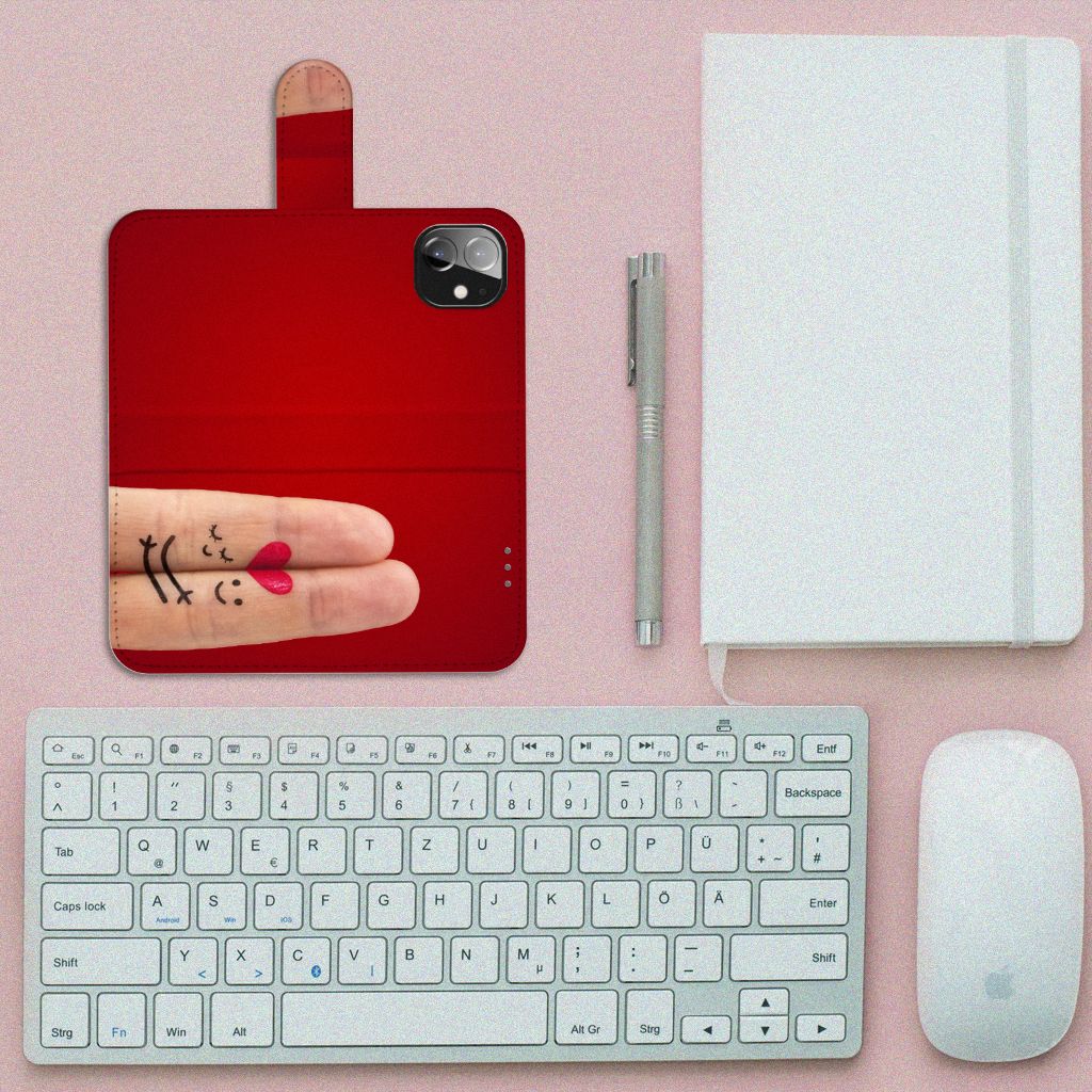 Apple iPhone 12 Mini Wallet Case met Pasjes Liefde - Origineel Romantisch Cadeau