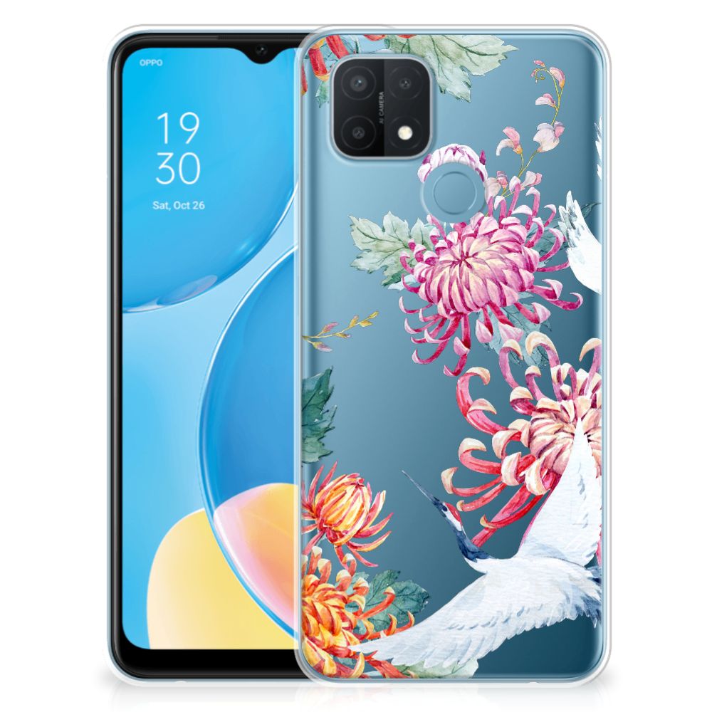 OPPO A15 TPU Hoesje Bird Flowers B2C Telecom