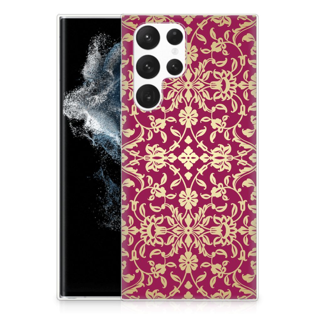 Siliconen Hoesje Samsung Galaxy S22 Ultra Barok Pink B2C Telecom
