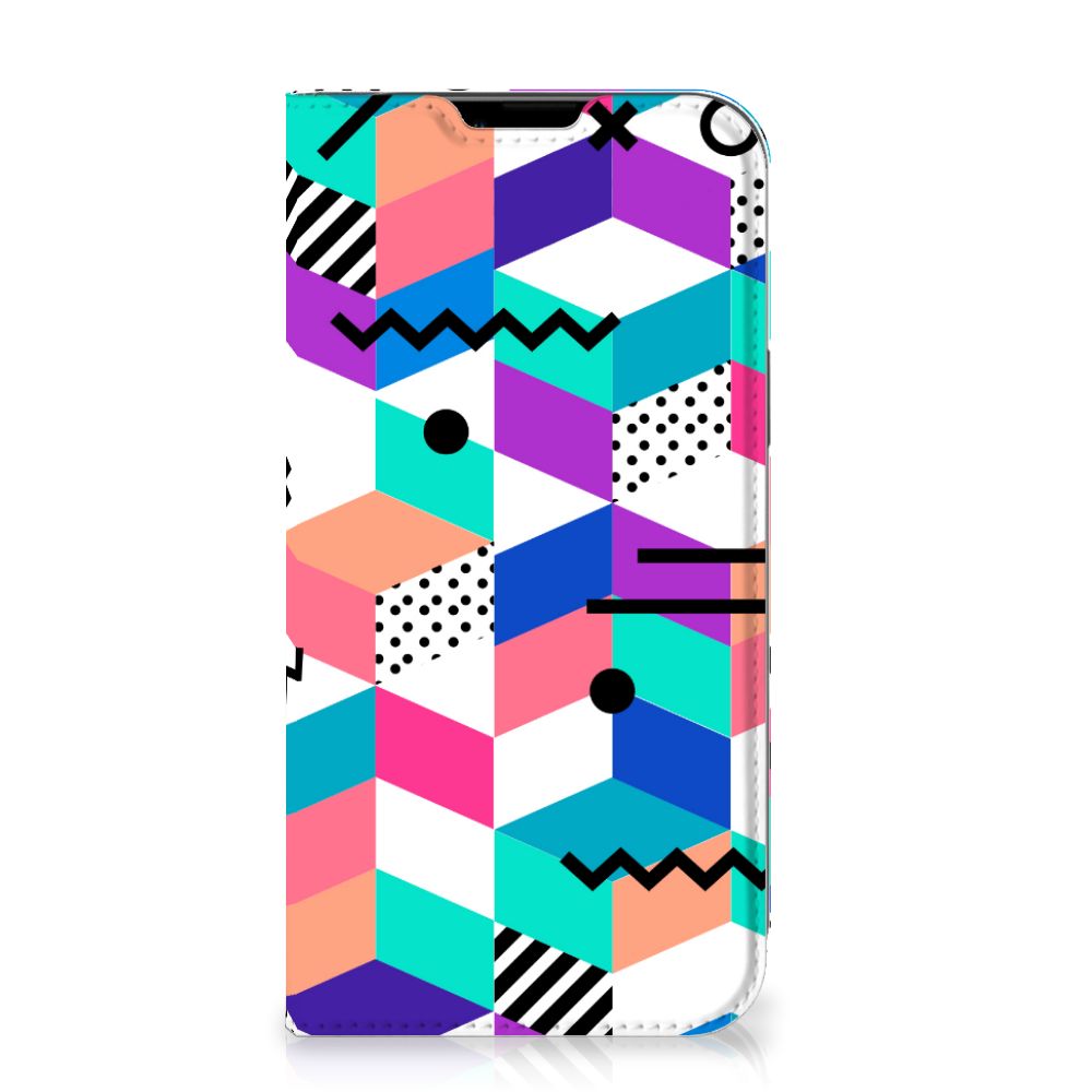 iPhone 14 Plus Stand Case Blokken Kleurrijk